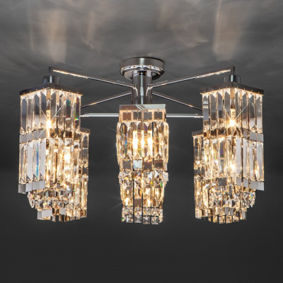 Потолочная люстра Eurosvet Barra 10100/8 хром/прозрачный хрусталь Strotskis. Фото №2