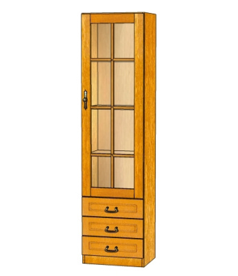 Шкаф Орион 1Сз (со стеклом и зеркалом) фото Шкаф Орион 1Сз (со стеклом и зеркалом). Фото №2