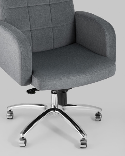 Кресло руководителя Лестер микровелюр темно-серый. Фото №9
