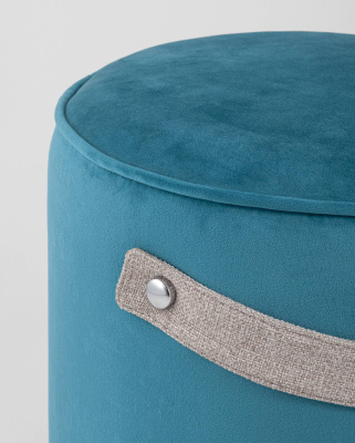 Пуф Джерри велюр темно-бирюзовый. Фото