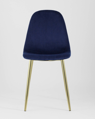 Стул Валенсия велюр синий золотые ножки. Фото №4